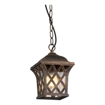 Redo 9952 - Outdoor chandelier on a chain BREMEN 1xE27/42W/230V IP23 gold/patina