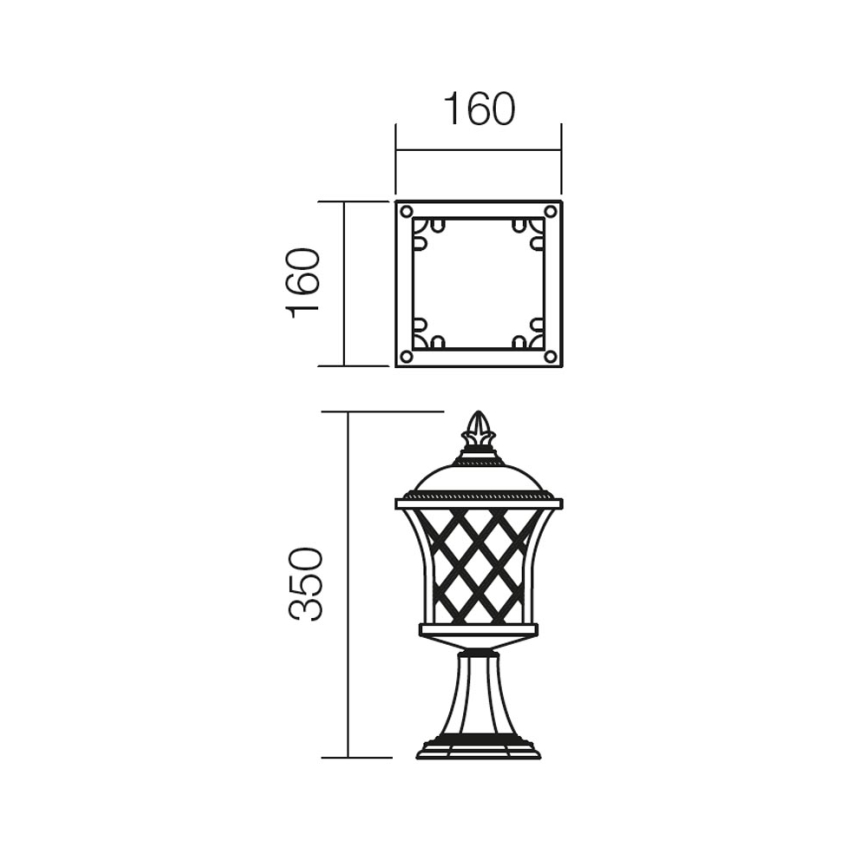 Redo 9953 - Outdoor lamp BREMEN 1xE27/42W/230V IP23 gold/patina