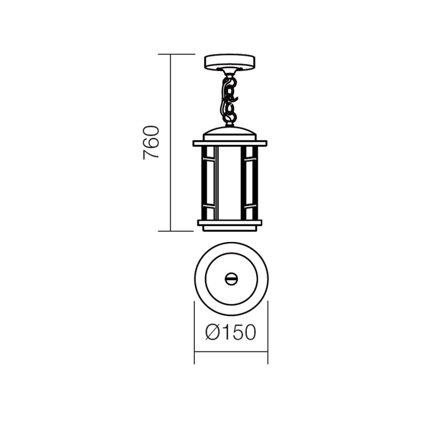 Redo 9956 - Outdoor chandelier on a chain BRISTOL 1xE327/42W230V IP23