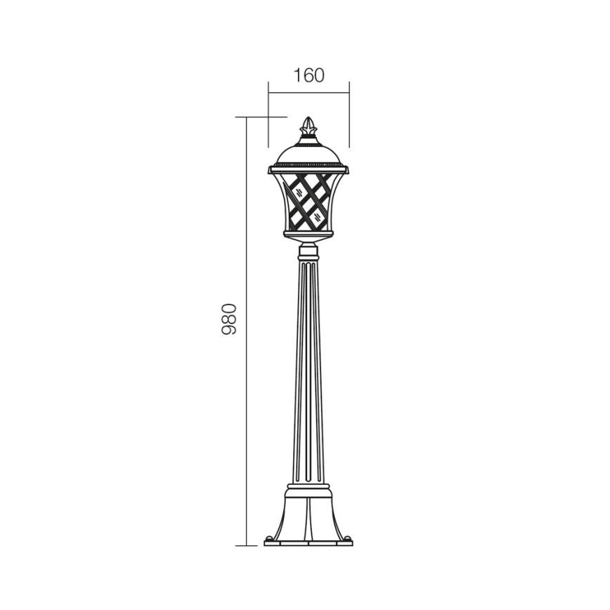 Redo 9961 - Outdoor lamp BREMEN 1xE27/42W/230V IP23 gold/patina