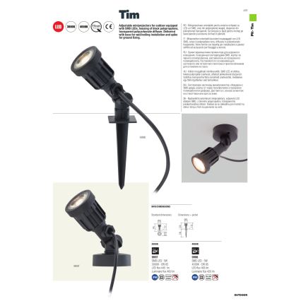 Redo 9998 - LED Outdoor lamp TIM LED/5W/230V 4000K IP65