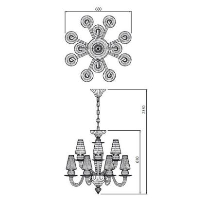 Redo IID C12 51 - Chandelier on a chain IDILLIO 12xG9/48W/230V