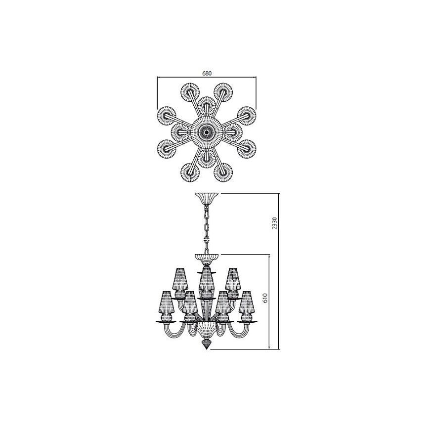 Redo IID C12 51 - Chandelier on a chain IDILLIO 12xG9/48W/230V