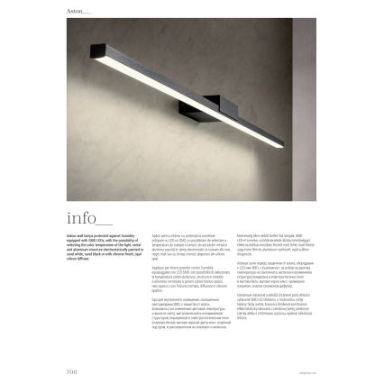 Redo01-3269 - LED Bathroom mirror lighting ASTON LED/12W/230V 60 cm CRI 90 IP44 shiny chrome