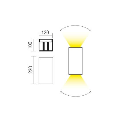Redo 90553 - LED Outdoor wall light VARY 2xLED/10W/230V 3000K IP54 anthracite