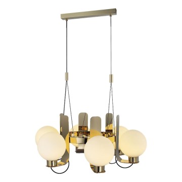 REGGIO cable-suspended chandelier 6xE27/40W/230V, gold