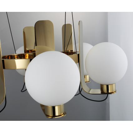 REGGIO cable-suspended chandelier 6xE27/40W/230V, gold