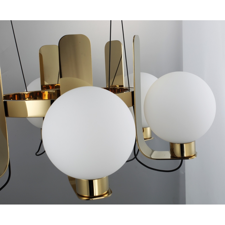 REGGIO cable-suspended chandelier 6xE27/40W/230V, gold