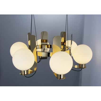REGGIO cable-suspended chandelier 6xE27/40W/230V, gold