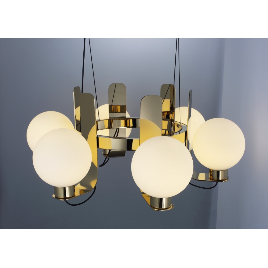 REGGIO cable-suspended chandelier 6xE27/40W/230V, gold