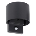 REKA LED Outdoor Wall Light with Motion and Dusk Sensor, 7W, 230V, IP54, Anthracite, Round