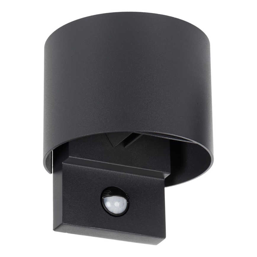 REKA LED Outdoor Wall Light with Motion and Dusk Sensor, 7W, 230V, IP54, Anthracite, Round
