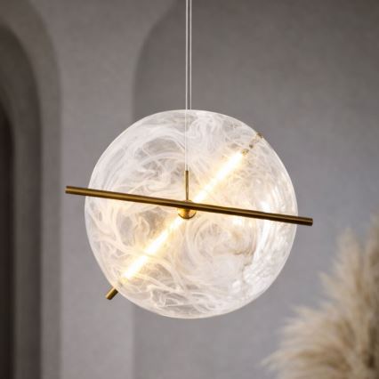 RELAX Cable-Suspended LED Chandelier LED/15W/230V Gold/White
