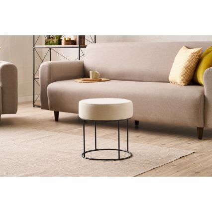 RELO Ottoman, Ø 40 cm, Cream