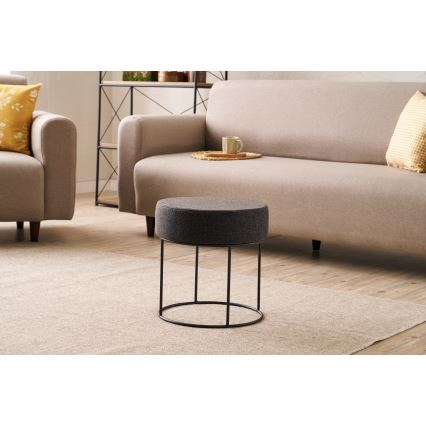 RELO Ottoman, Ø 40 cm, dark brown