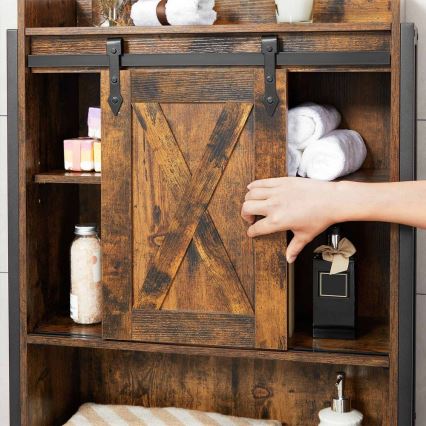 RENARO Bathroom Shelf Brown/Black