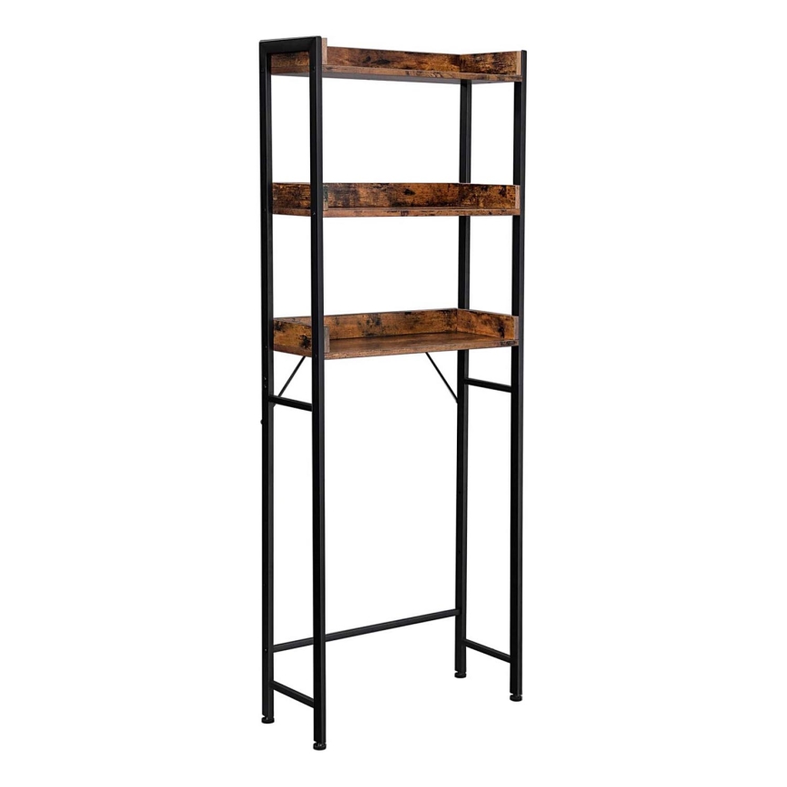 RENARO Bathroom Shelving Unit, Brown/Black