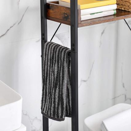 RENARO Bathroom Shelving Unit, Brown/Black