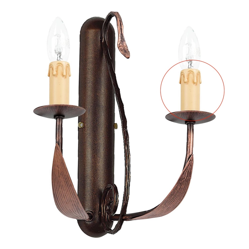 Replacement candlestick for wall light LOARA E14
