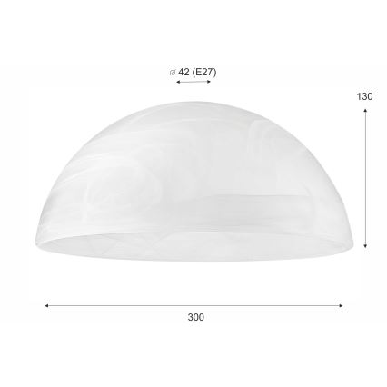 Replacement glass for chandelier E27 130x300 mm white