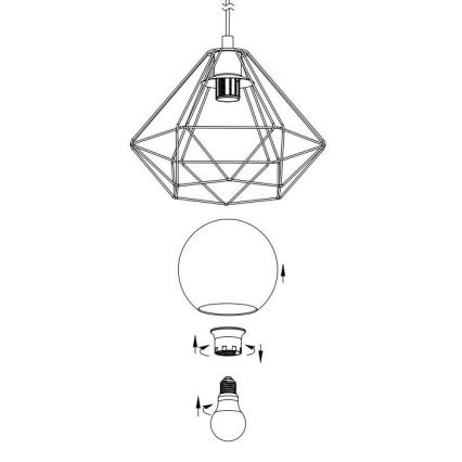 Replacement glass for chandelier and table lamp Eglo Vernham