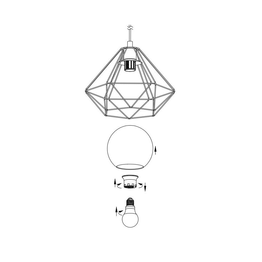 Replacement glass for chandelier and table lamp Eglo Vernham