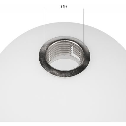 Replacement glass for ASTRO ANTONIO G9 chandelier, 12 cm diameter