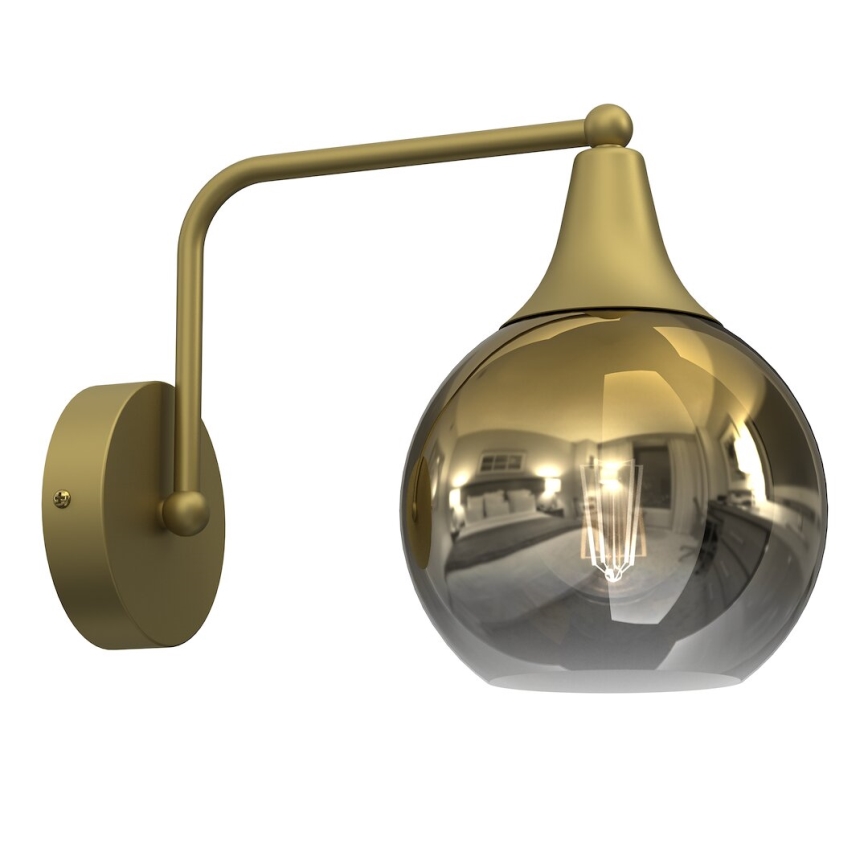 Replacement glass for chandelier and wall light MONTE E27 d. 15 cm gold/smoky