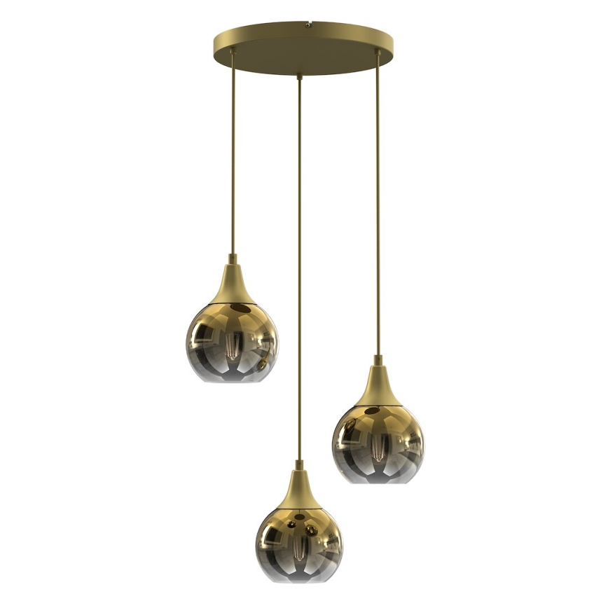 Replacement glass for chandelier and wall light MONTE E27 d. 15 cm gold/smoky