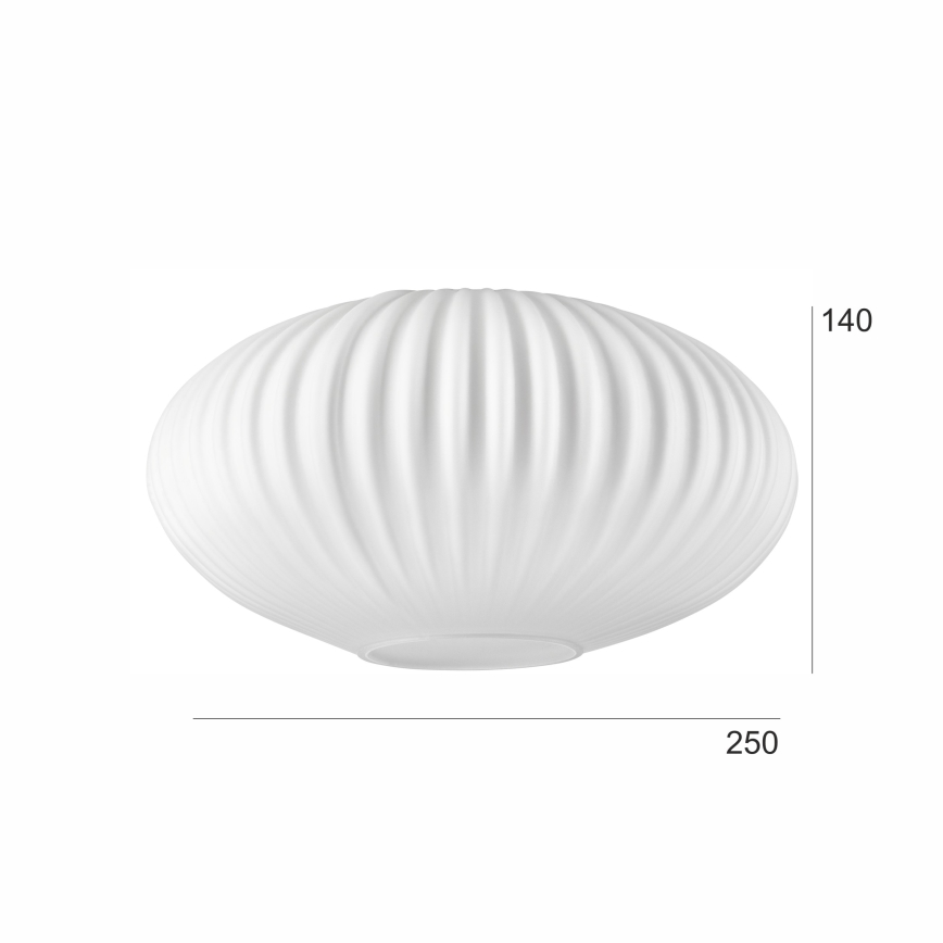 Replacement glass for chandelier HARMA E27 14x25 cm white