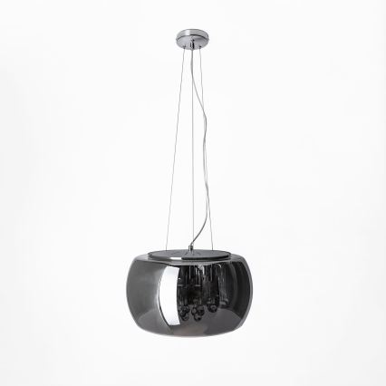 Replacement glass shade for G9 chandeliers and ceiling fixtures — 50 cm diameter, smoked grey