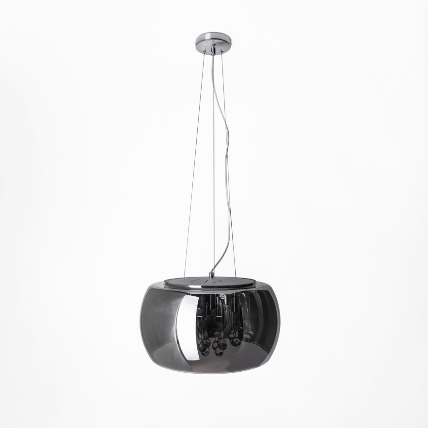Replacement glass shade for G9 chandeliers and ceiling fixtures — 50 cm diameter, smoked grey