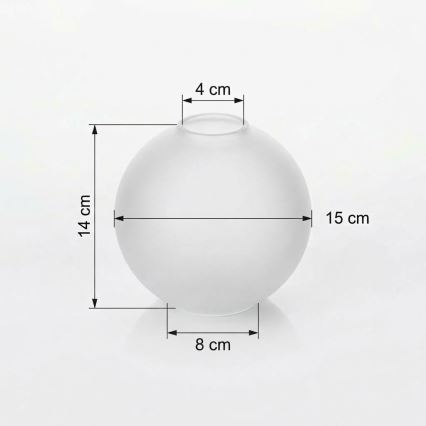 Replacement glass for E27 chandelier, 15 cm diameter, matte white