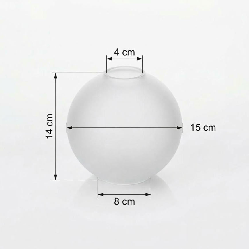Replacement glass for E27 chandelier, 15 cm diameter, matte white