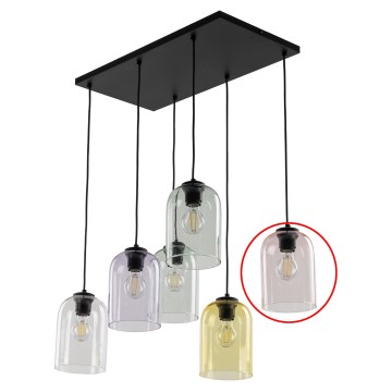 Replacement glass for E27 chandelier, Ø 14 cm, smoked pink