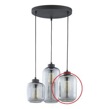 Replacement glass for GRAFIT E27 chandelier, 14 cm diameter, smoked gray