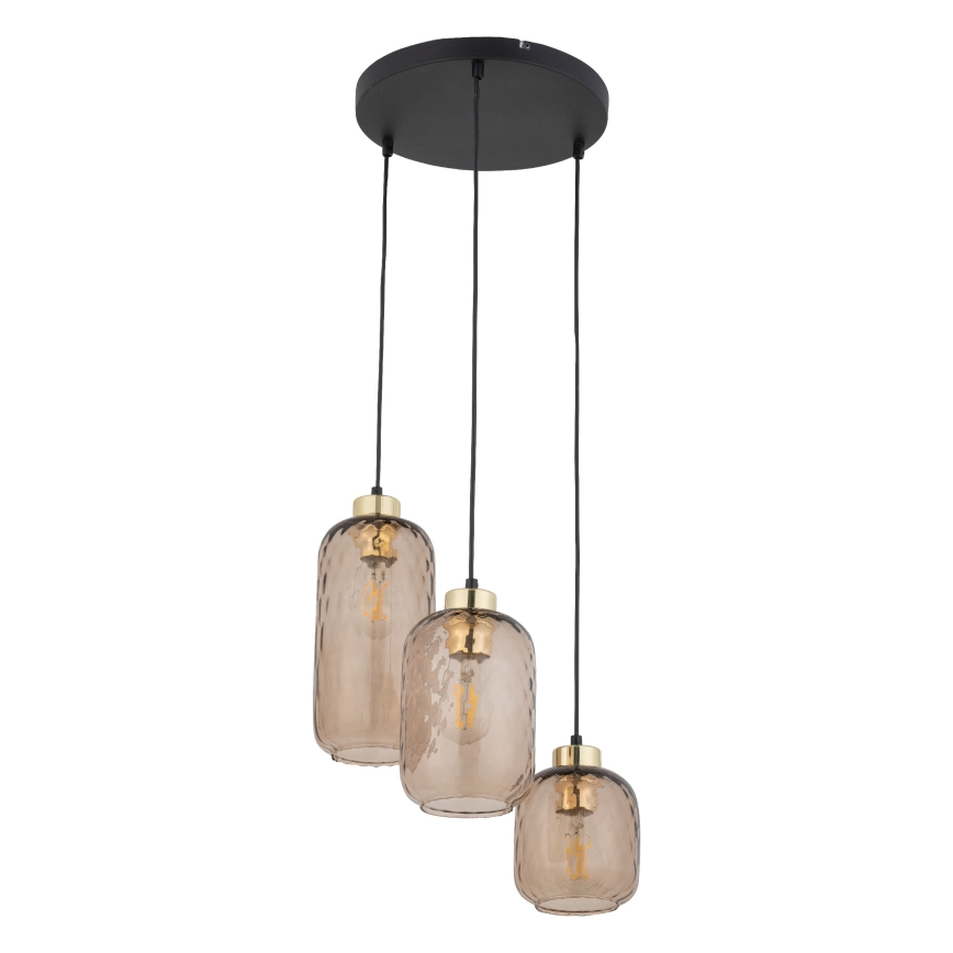 Replacement glass for KARO E27 chandelier, diameter 14 cm, smoked brown