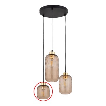 Replacement glass for KARO E27 chandelier, Ø 14 cm, smoky brown