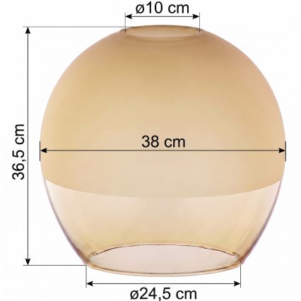 Replacement glass for KULA E27 chandelier, diameter 38 cm, smoky beige