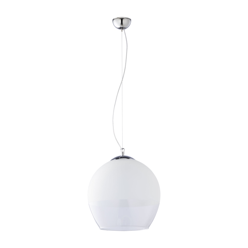 Replacement glass for KULA E27 chandelier, Ø 38 cm, white/clear