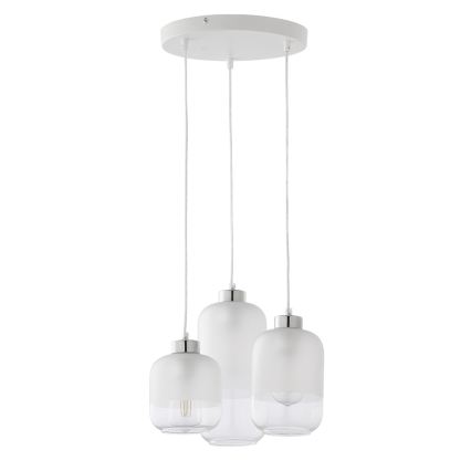Replacement glass for MARCO E27 chandelier, 14 cm diameter, clear/white