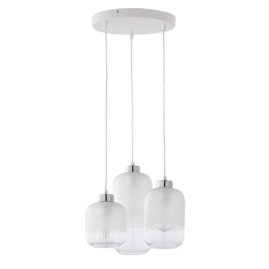 Replacement glass for MARCO E27 chandelier, 14 cm diameter, clear/white
