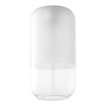 Replacement glass for MARCO E27 chandelier, Ø 14 cm, clear/white