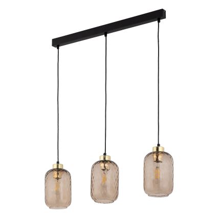 Replacement glass shade for PESCARA chandelier and wall sconce, E27 socket, 14 cm diameter, smoked brown