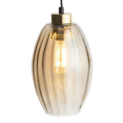 Replacement glass for SEBO E27 chandelier, 17 cm diameter, smoked beige
