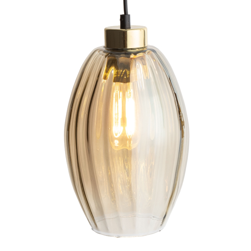 Replacement glass for SEBO E27 chandelier, 17 cm diameter, smoked beige