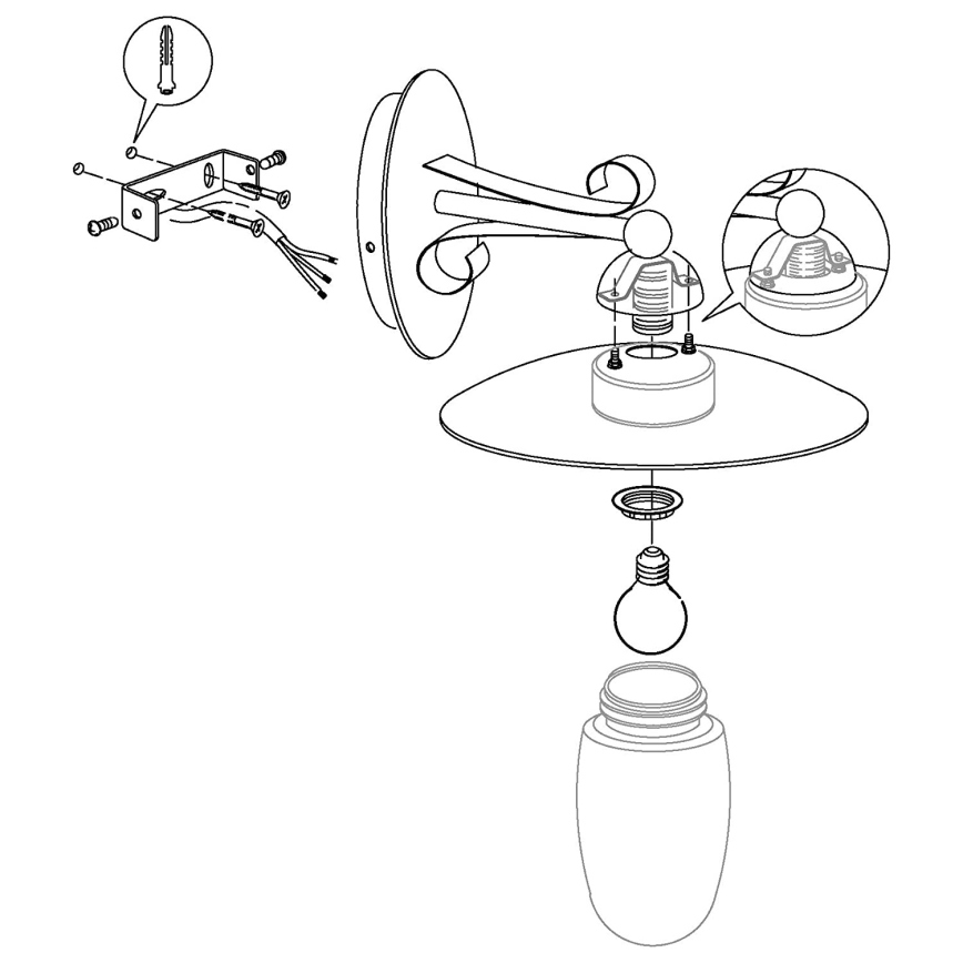 Replacement glass for wall light Eglo - MILTON