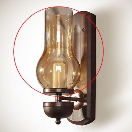 Replacement glass for wall light TAVERN/COTTAGE E14 210x110 mm brown