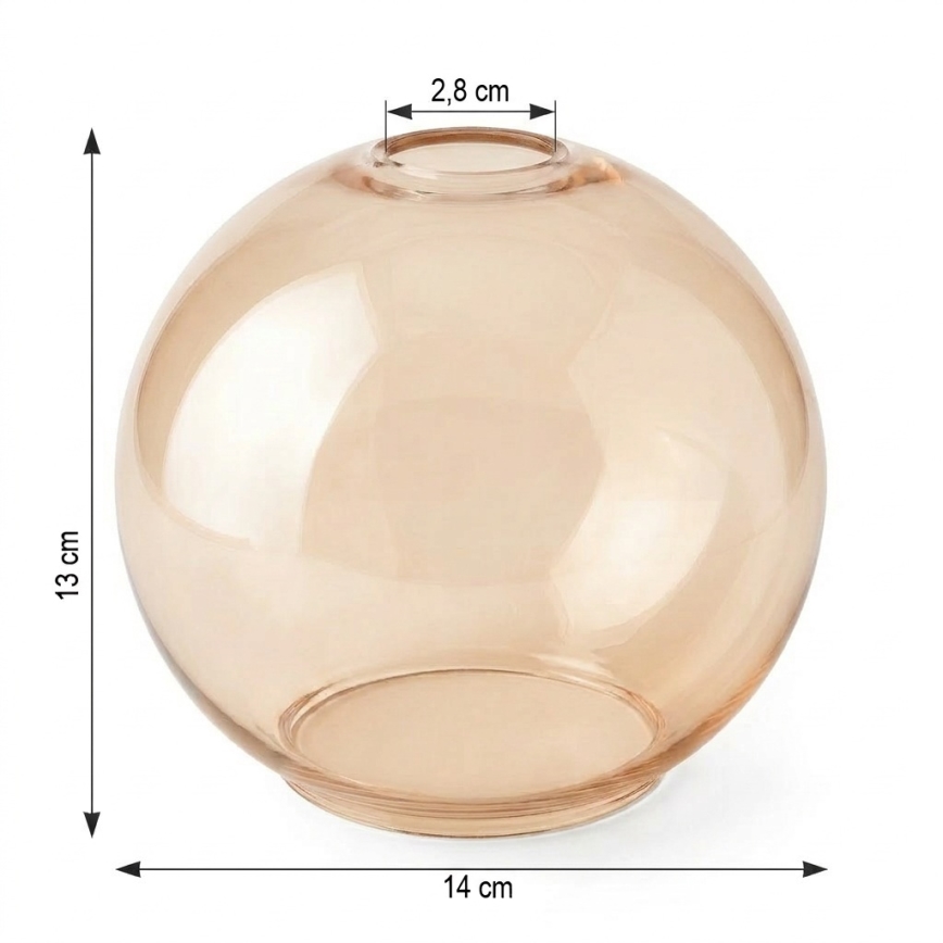 Replacement glass POBO Ø 14 cm, smoky beige