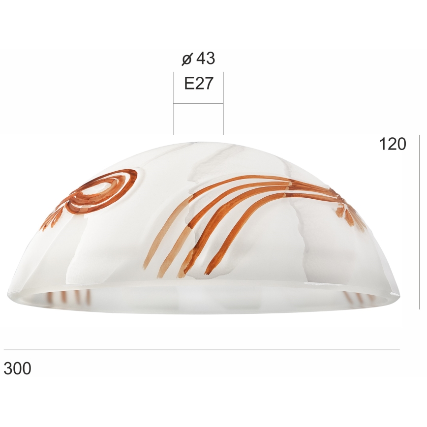 Replacement glass for chandelier SFERA E27 120x300 mm white/orange